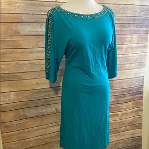NWT Joyous & Free Beaded Cold Shoulder Sleeve Dress